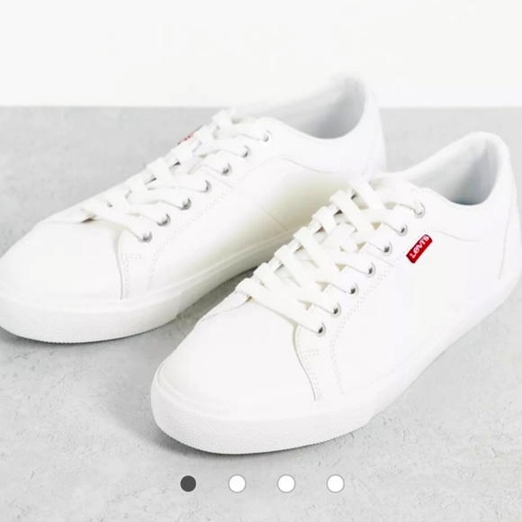 Levi's Shoes | Levi's Woodward Sneakers with Small Tab Logo in White Size 10 | Color: White | Size: 10 | Bosnian_Bella's Closet